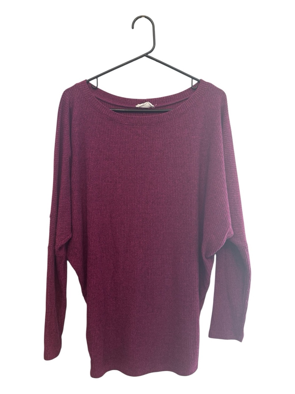 Heimious StitchFix Relaxed Stretchy Magenta Knit Tunic Sweater Top Size Small